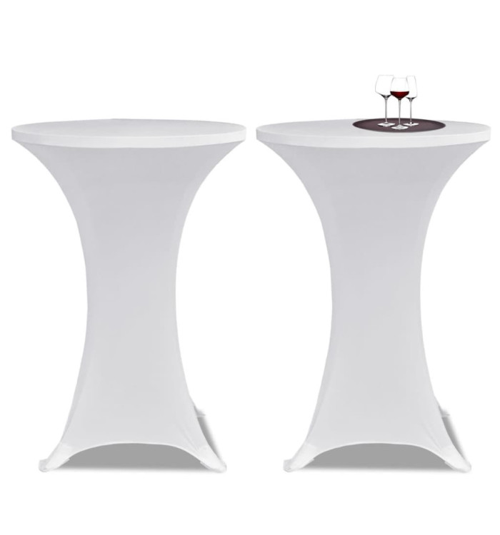 Housses élastiques de table Ø 60 cm Blanc 2 pcs | Mobilier & Déco
