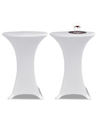 Housses élastiques de table Ø 60 cm Blanc 2 pcs | Mobilier & Déco