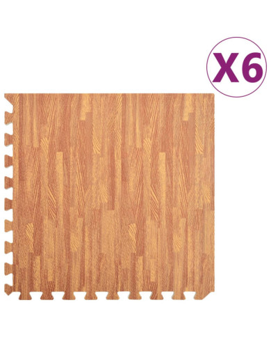 Tapis de sol 6 pcs Grain de bois 2,16㎡ Mousse EVA | Mobilier & Déco