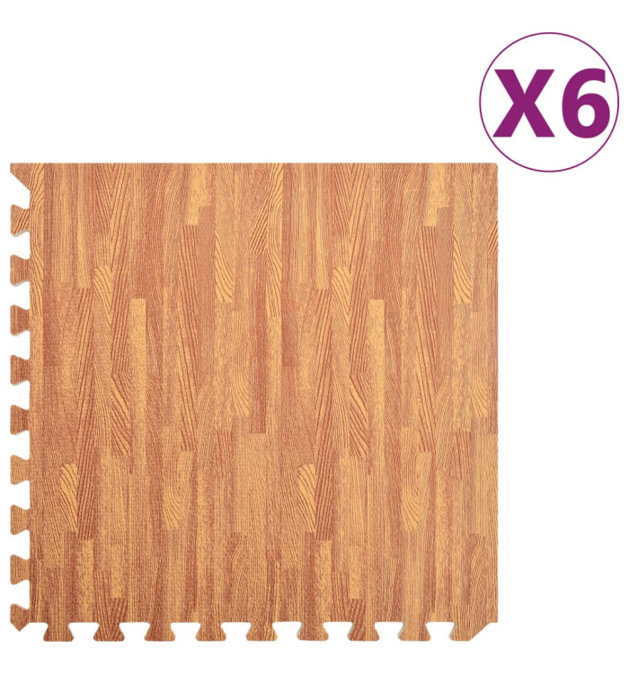 Tapis de sol 6 pcs Grain de bois 2,16㎡ Mousse EVA | Mobilier & Déco