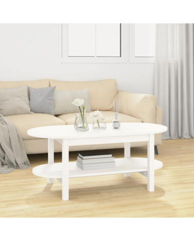 Table basse Blanc 110x55x45 cm Bois massif de pin | Mobilier & Déco