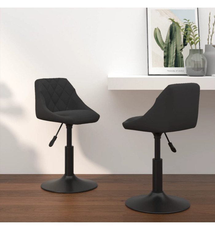 Chaises pivotantes à manger lot de 2 Noir Velours | Mobilier & Déco