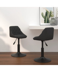 Chaises pivotantes à manger lot de 2 Noir Velours | Mobilier & Déco