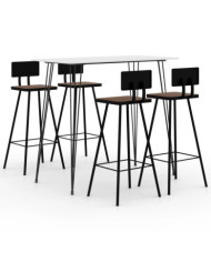 Ensemble de bar 5 pcs Blanc | Mobilier & Déco