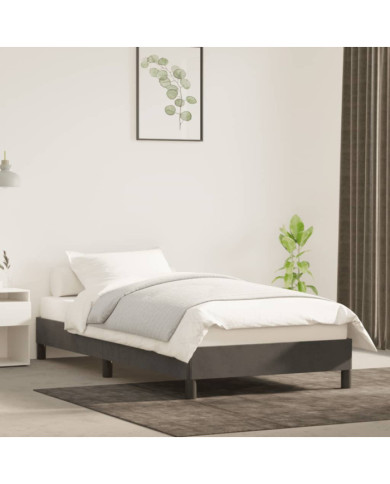 Cadre de lit sans matelas gris foncé 90x200 cm velours | Mobilier & Déco