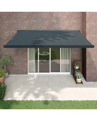 Auvent rétractable anthracite 4,5x3 m tissu et aluminium | Mobilier & Déco