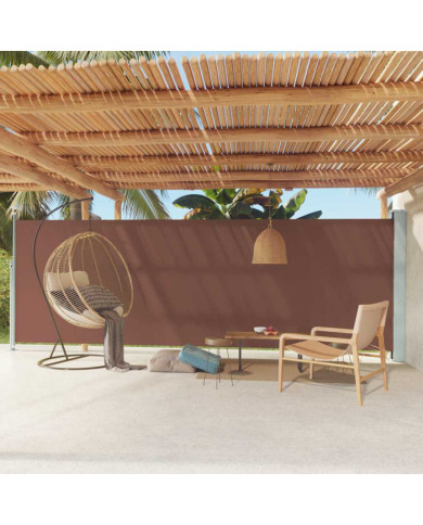 Auvent latéral rétractable de patio 180x600 cm Marron | Mobilier & Déco