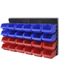 Étagère à outils de garage murale 2 pcs Bleu et rouge | Mobilier & Déco