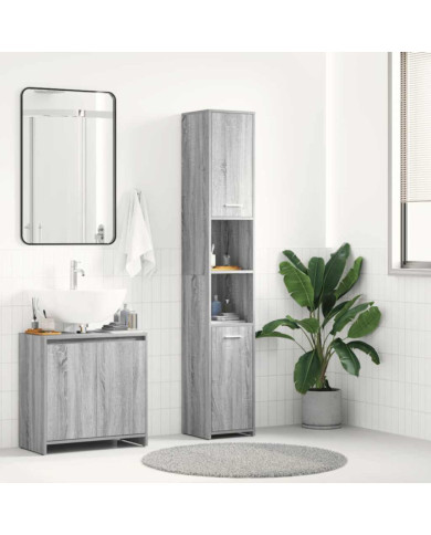 Armoire de bain Sonoma gris 30x30x183,5 cm Bois d'ingénierie | Mobilier & Déco