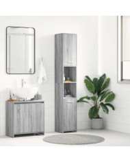 Armoire de bain Sonoma gris 30x30x183,5 cm Bois d'ingénierie | Mobilier & Déco