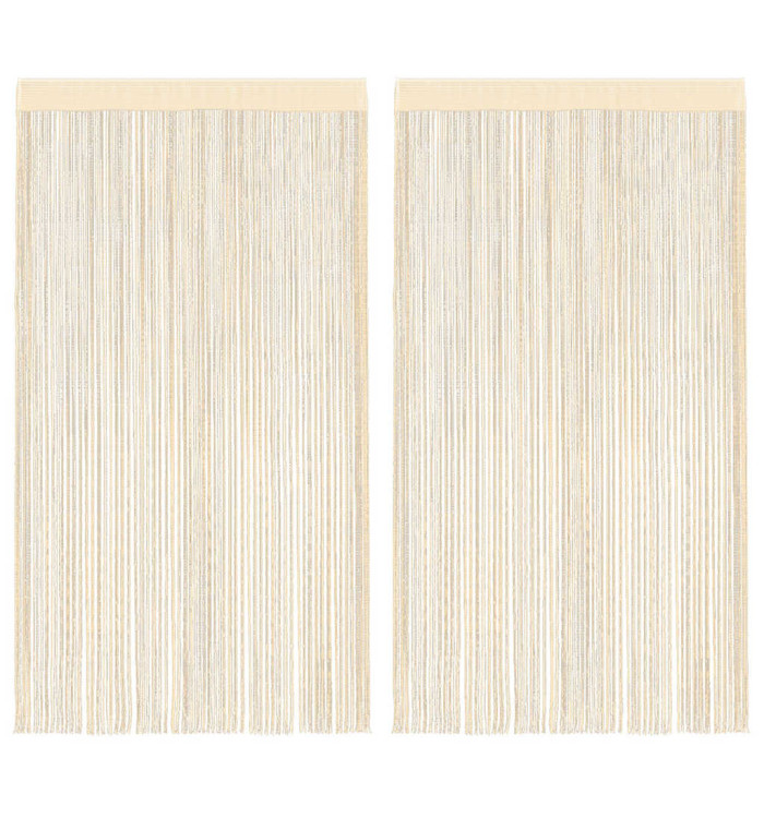 Rideau en fils 2 pcs 100 x 250 cm Crème | Mobilier & Déco