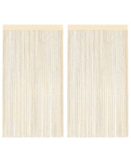 Rideau en fils 2 pcs 100 x 250 cm Crème | Mobilier & Déco