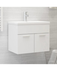 Armoire d'évier avec lavabo intégré Blanc Aggloméré | Mobilier & Déco