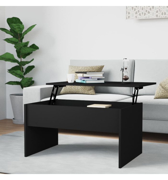 Table basse noir 80x50,5x41,5 cm bois d'ingénierie | Mobilier & Déco