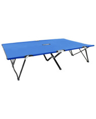Chaise longue pliable 2 places Bleu Acier | Mobilier & Déco