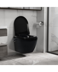 Toilette murale sans bord à fonction de bidet Céramique Noir | Mobilier & Déco
