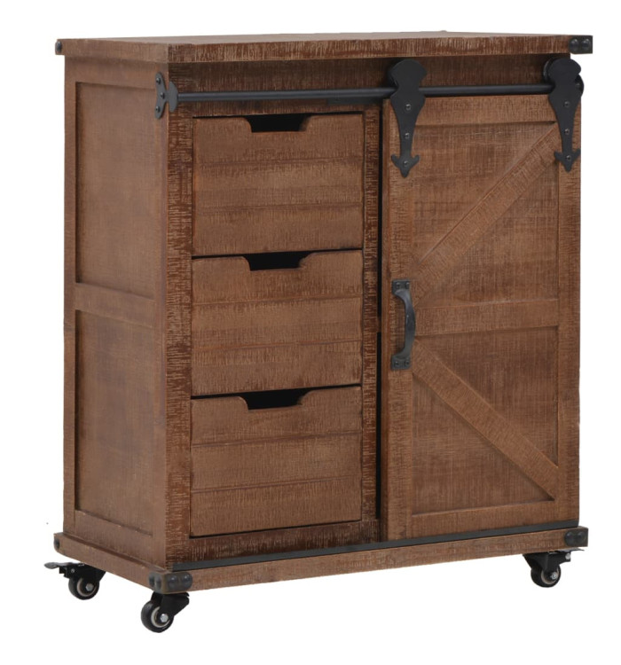 Armoire de rangement Bois de sapin massif 64x33,5x75 cm Marron | Mobilier & Déco