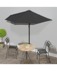 Parasol de balcon avec mât en aluminium Noir 270x144x222cm Demi | Mobilier & Déco
