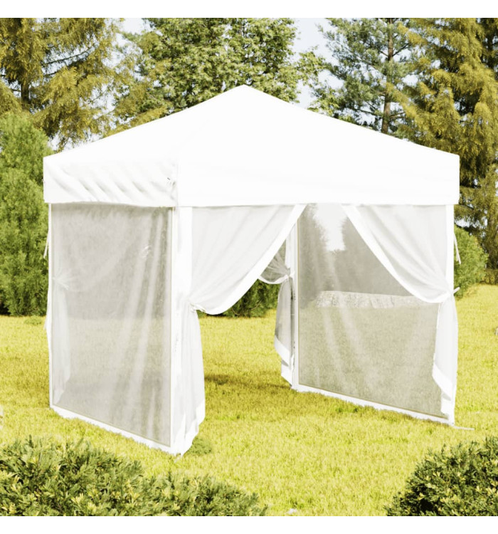 Tente de réception pliable avec parois Blanc 2x2 m | Mobilier & Déco