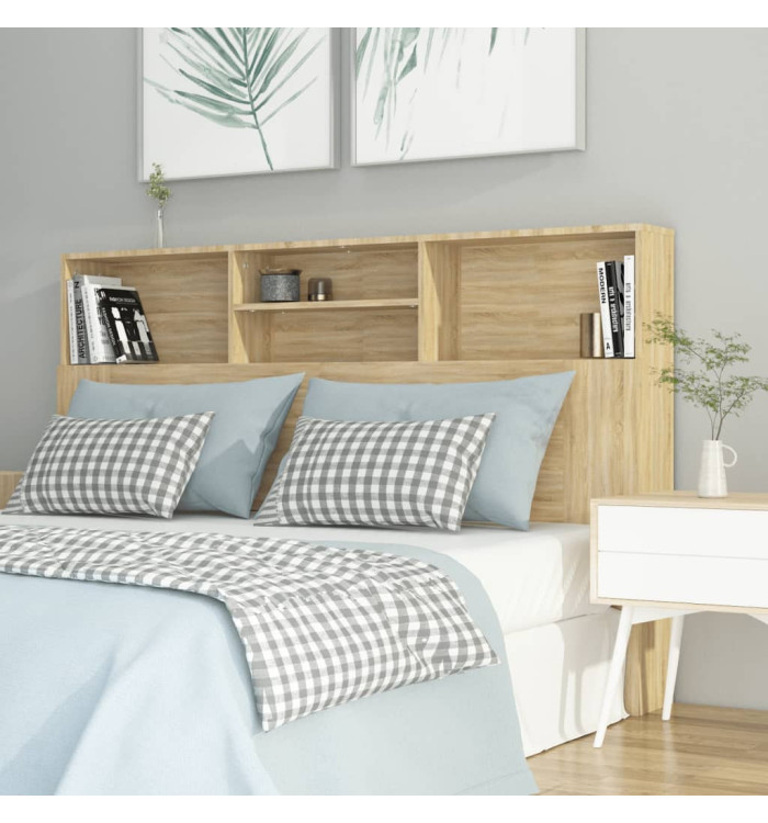Armoire de tête de lit chêne sonoma 160x19x103,5 cm | Mobilier & Déco
