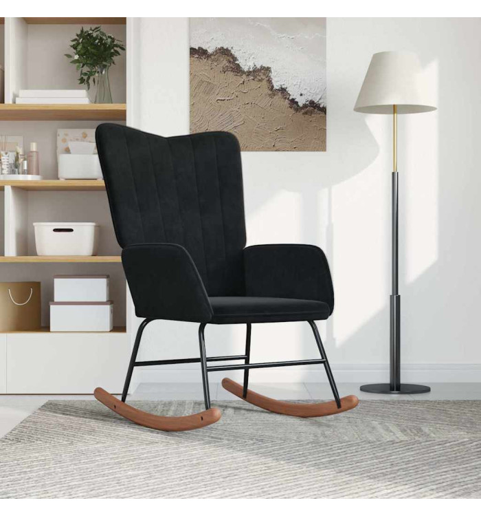 Chaise à bascule Noir Velours | Mobilier & Déco