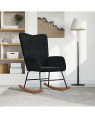 Chaise à bascule Noir Velours | Mobilier & Déco