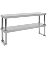 Étagère de table de travail 2 niveaux 120x30x65 cm Inox | Mobilier & Déco