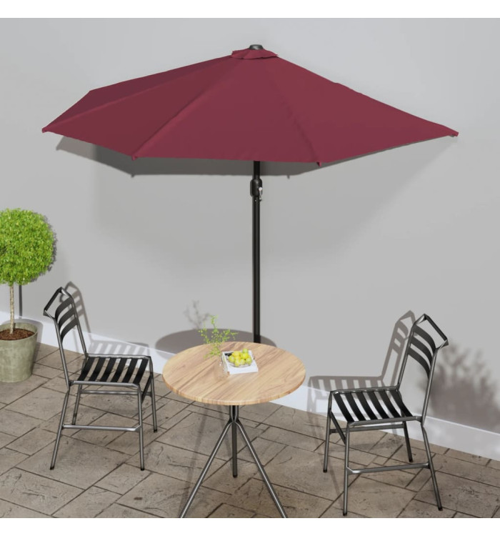 Parasol de balcon mât en aluminium Bordeaux 270x144x222 cm Demi | Mobilier & Déco