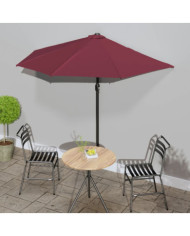 Parasol de balcon mât en aluminium Bordeaux 270x144x222 cm Demi | Mobilier & Déco
