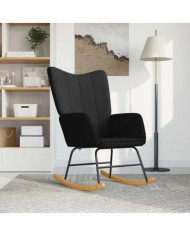 Chaise à bascule Noir Tissu | Mobilier & Déco