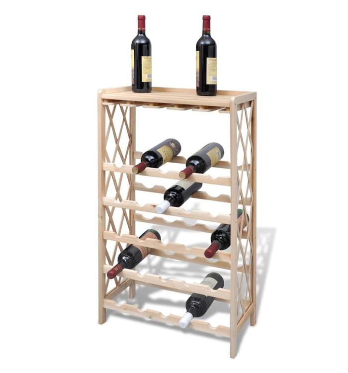 Casier à bouteilles pour 25 bouteilles Bois de sapin solide | Mobilier & Déco