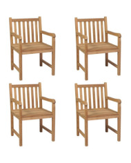 Chaises d'extérieur lot de 4 Bois de teck solide | Mobilier & Déco