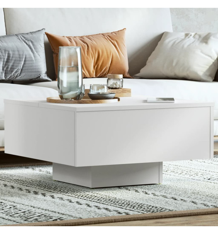 Table basse blanc 60x60x31,5 cm bois d'ingénierie | Mobilier & Déco