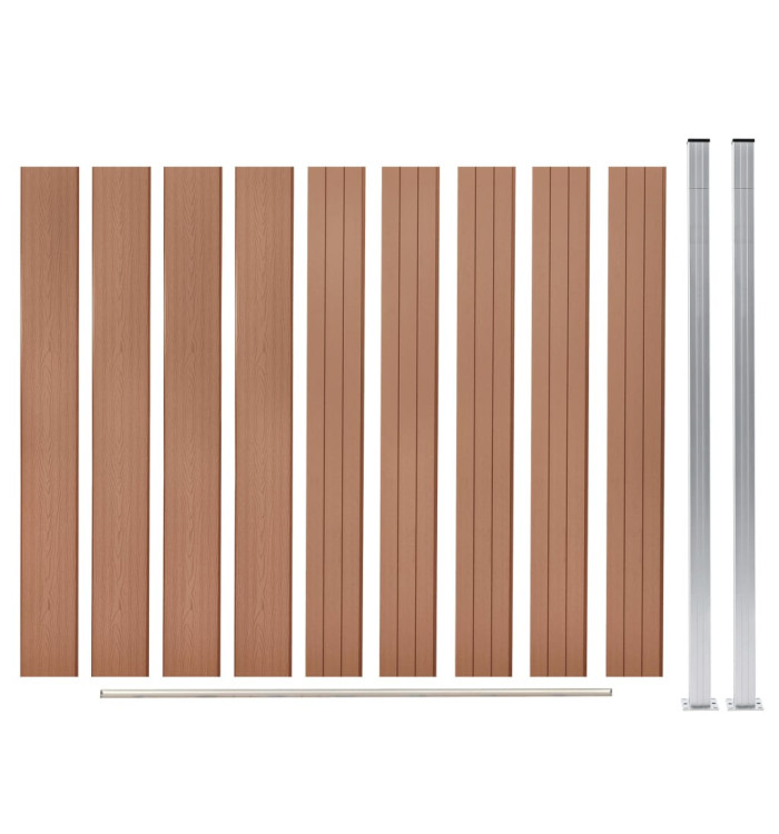 Clôture de jardin WPC 180x187 cm Marron | Mobilier & Déco