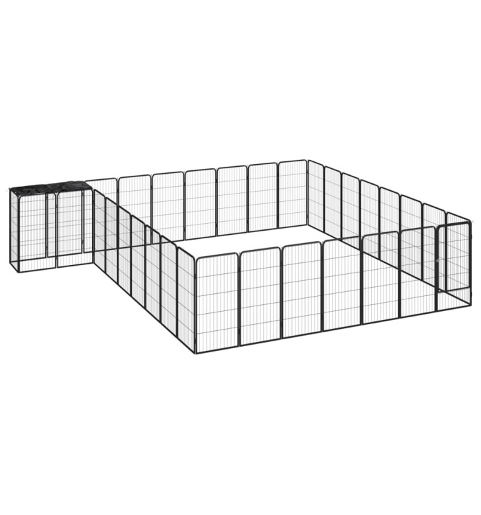Parc pour chien 34panneaux Noir 50x100cm Acier enduit de poudre | Mobilier & Déco