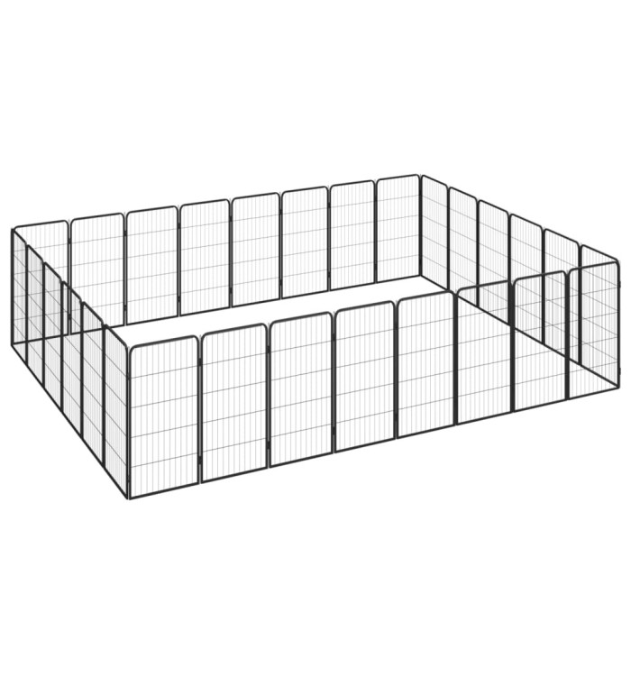 Parc pour chien 28panneaux Noir 50x100cm Acier enduit de poudre | Mobilier & Déco