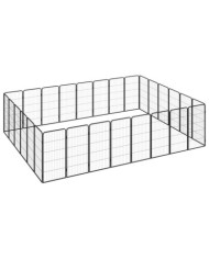 Parc pour chien 28panneaux Noir 50x100cm Acier enduit de poudre | Mobilier & Déco