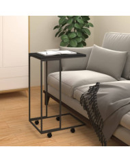 Table d'appoint avec roues Noir 40x30x63,5 cm Bois d'ingénierie | Mobilier & Déco