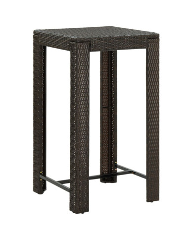 Table de bar de jardin Marron 60,5x60,5x110,5 cm Résine tressée | Mobilier & Déco