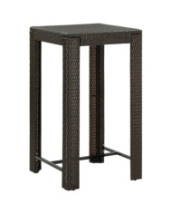 Table de bar de jardin Marron 60,5x60,5x110,5 cm Résine tressée | Mobilier & Déco