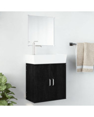 Ensemble de meubles salle de bain 2 pcs noir bois d'ingénierie | Mobilier & Déco