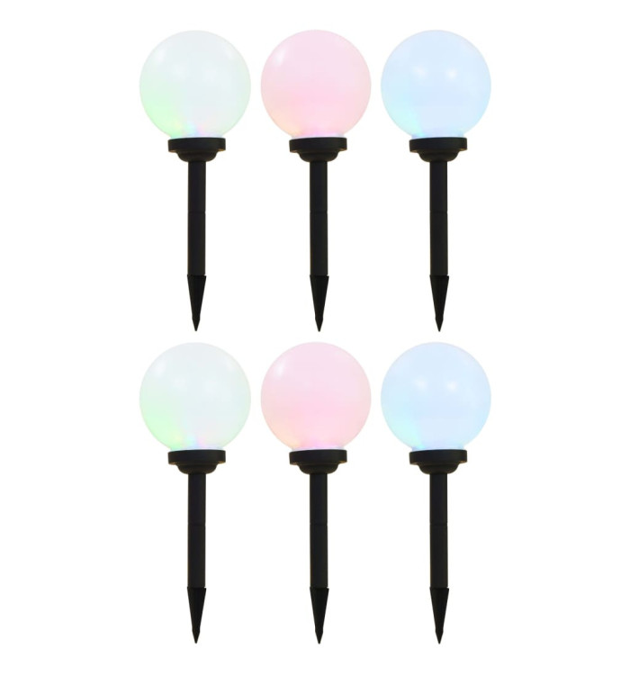 Lampes solaires sphériques LED de jardin 6 pcs 20 cm RVB | Mobilier & Déco