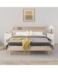 Tables de chevet 2 pcs Blanc 40x35x61,5 cm Bois de pin massif | Mobilier & Déco