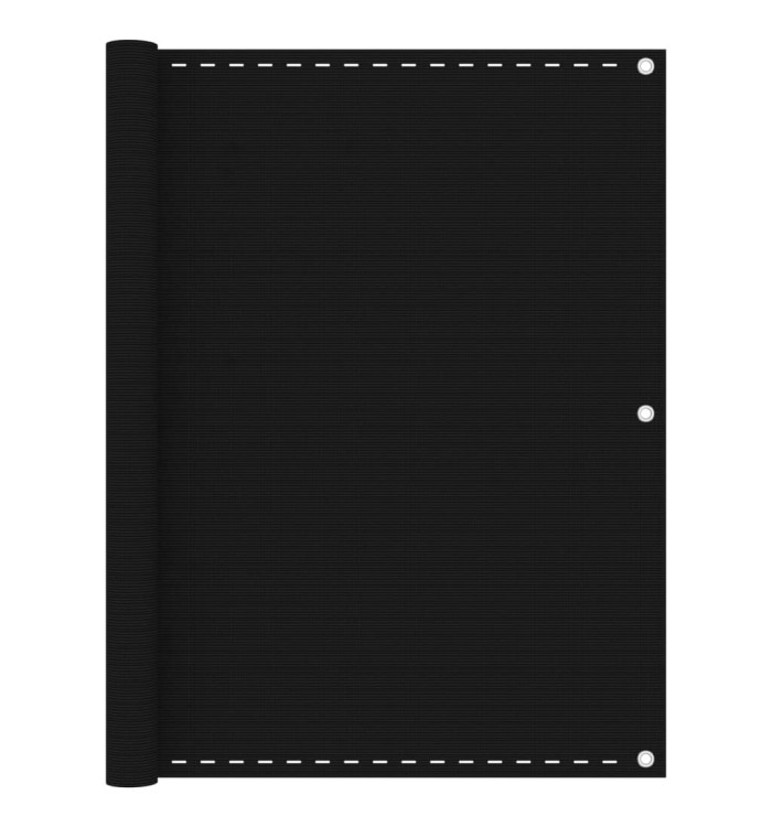 Écran de balcon Noir 120x500 cm PEHD | Mobilier & Déco