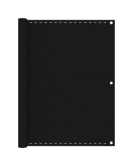 Écran de balcon Noir 120x500 cm PEHD | Mobilier & Déco
