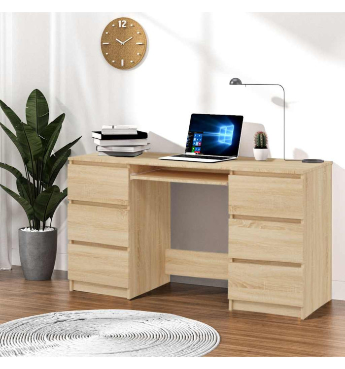 Bureau Chêne sonoma 140x50x77 cm Bois d'ingénierie | Mobilier & Déco