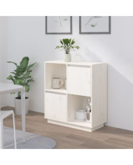 Buffet blanc 74x35x80 cm bois massif de pin | Mobilier & Déco