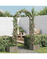 Pergola de jardin avec jardinière Gris Bois pin massif | Mobilier & Déco