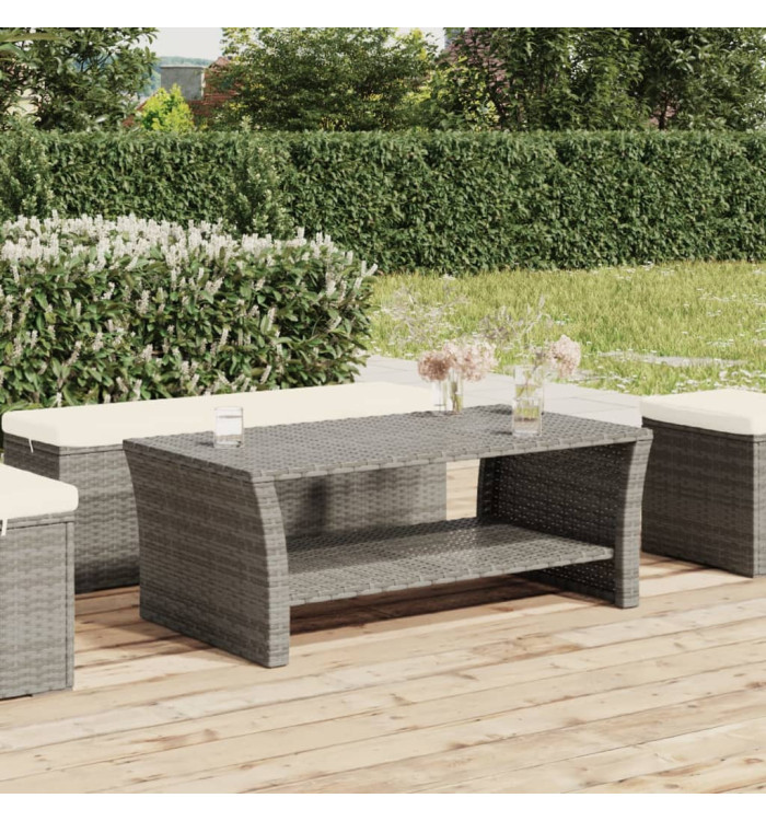 Table basse gris 100x50x40 cm résine tressée | Mobilier & Déco