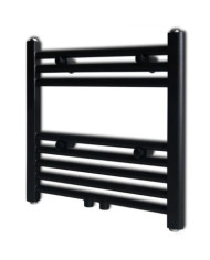 Sèche-serviettes eau chaude à rails droits noir 480 x 480 mm | Mobilier & Déco